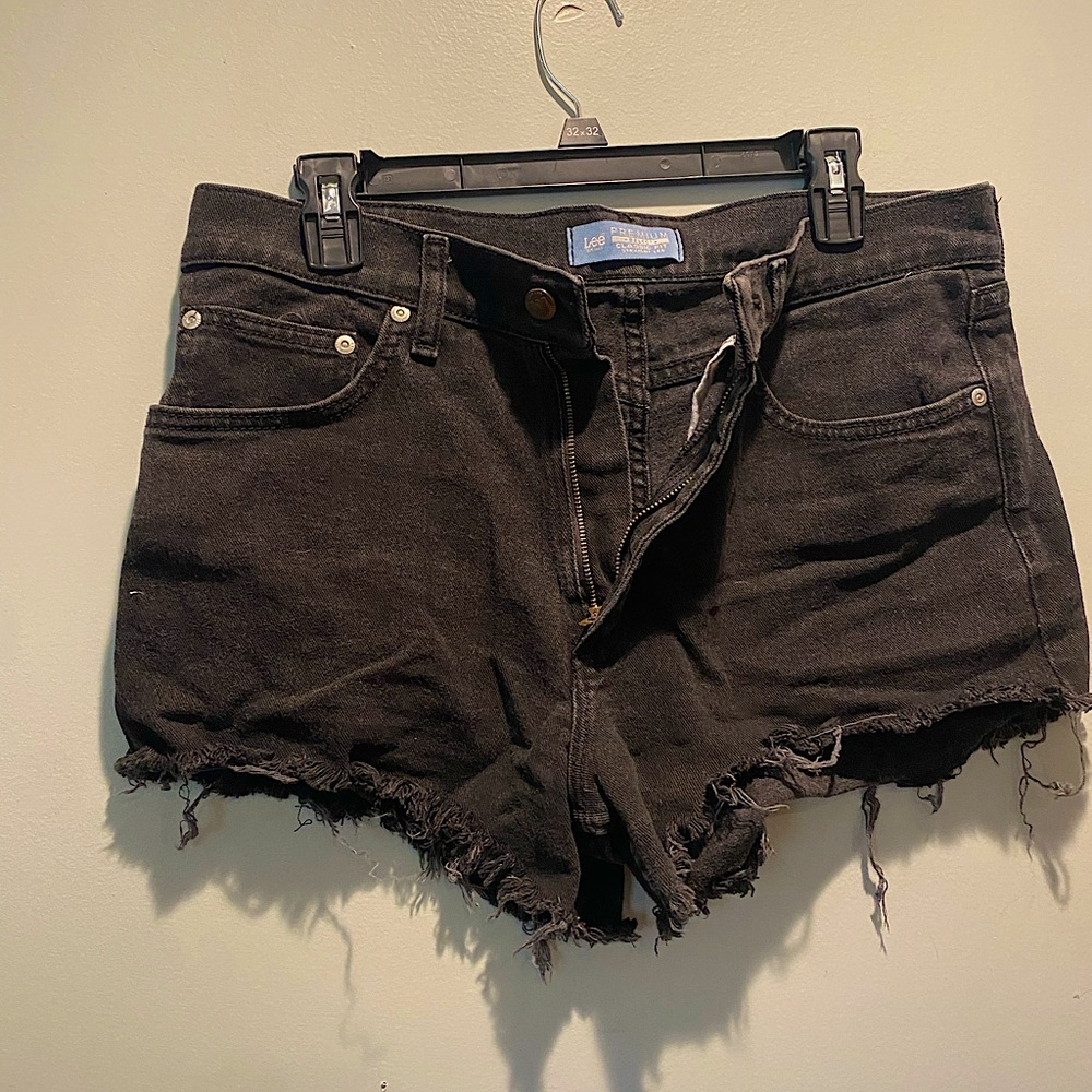 Lee Premium Black Denim Cutoff Shorts Size US 32
